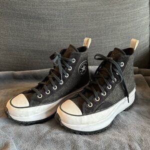 Converse Black High-Top Sneakers (Run star Hike) charcoal grey (warm)